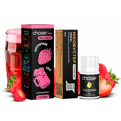 Рідина  Chaser Mix 30 мл Полуниця Квас