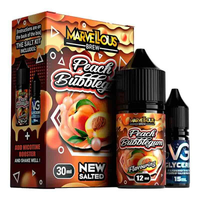 Рідина на сольовому нікотині Marvellous Brew Salt 30 мл Peach Bubblegum Рідина на сольовому нікотині Marvellous Brew Salt 30 мл Peach Bubblegum