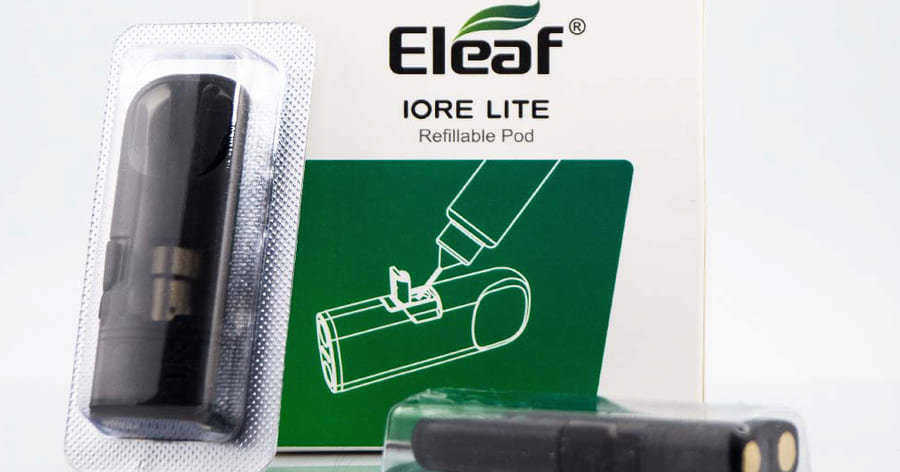 Картриджи Eleaf IORE Lite для многоразовой заправки жидкости, представленные в упаковке